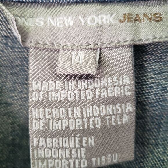 NWT Jones of New York Denim Jacket Size 14 - Picture 4 of 4